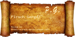 Pirsch Gergő névjegykártya